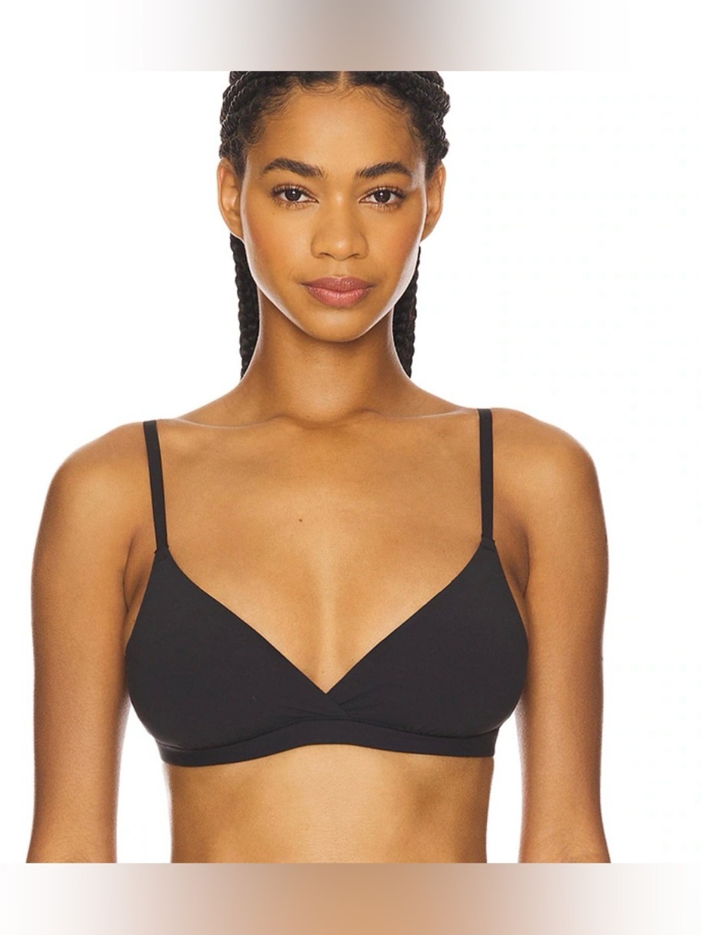 NWT SKIMS Fits Everybody Crossover Bralette Onyx Black - Size XXS